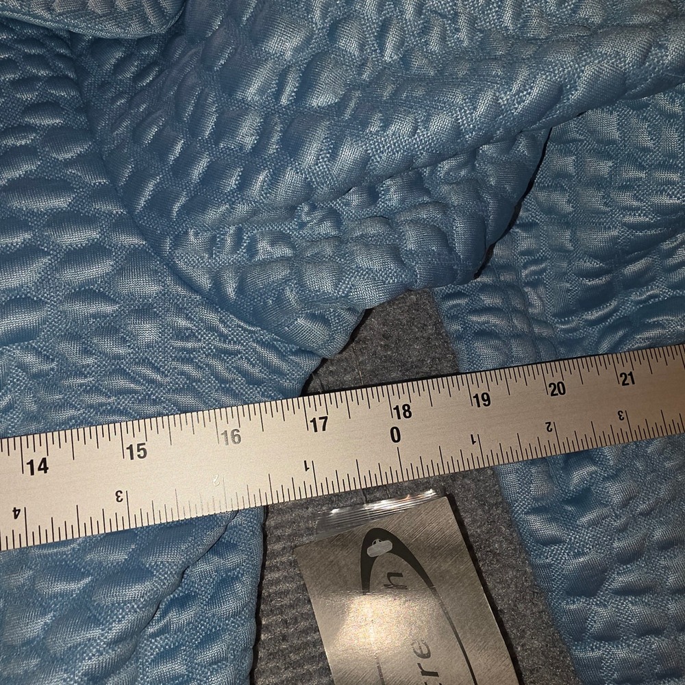 Samuel Dong Trench Coat Women S Ice Blue New Textured Bubble Belted F22023 - Picture 6 of 13